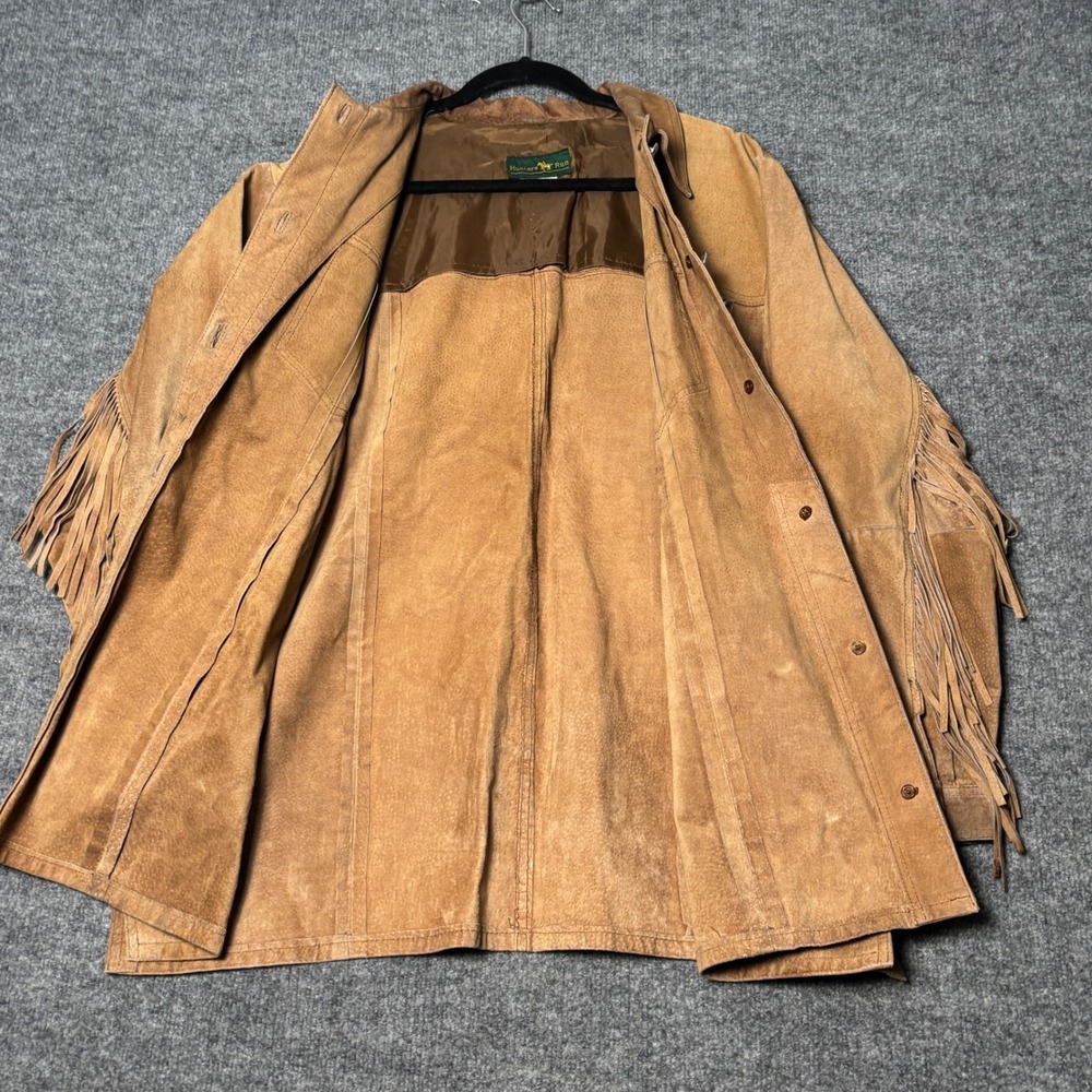 Hunters Run Suede Fringe Western Jacket Womens 1X Brown Vintage Cowgirl Boho - Picture 4 of 14